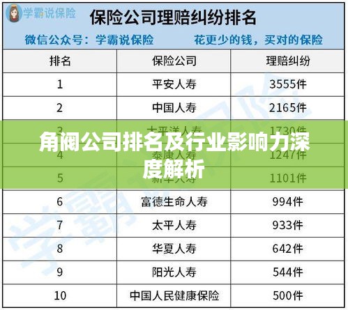 角阀公司排名及行业影响力深度解析