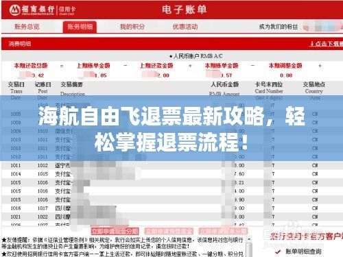 海航自由飞退票最新攻略，轻松掌握退票流程！