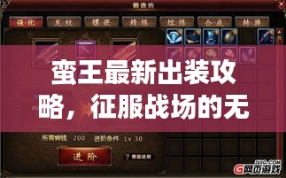 蛮王最新出装攻略，征服战场的无敌装备组合！