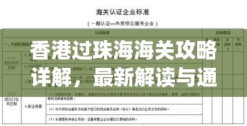 香港过珠海海关攻略详解，最新解读与通关指南