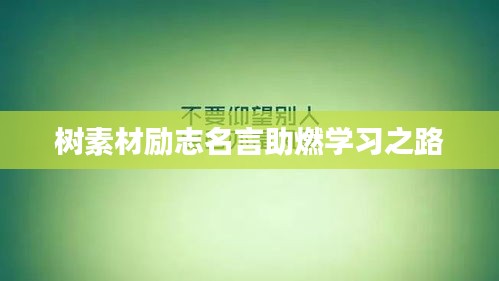 树素材励志名言助燃学习之路