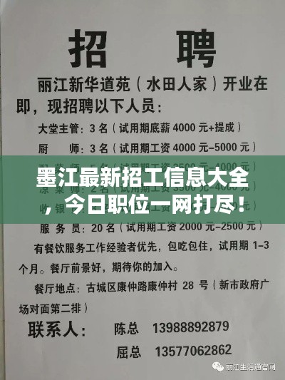 墨江最新招工信息大全，今日职位一网打尽！