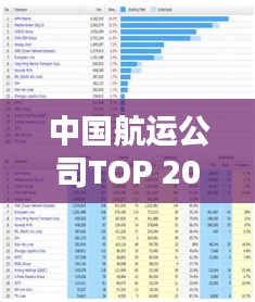 中国航运公司TOP 20排名榜单揭晓！