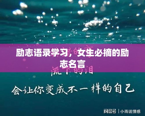 励志语录学习，女生必摘的励志名言