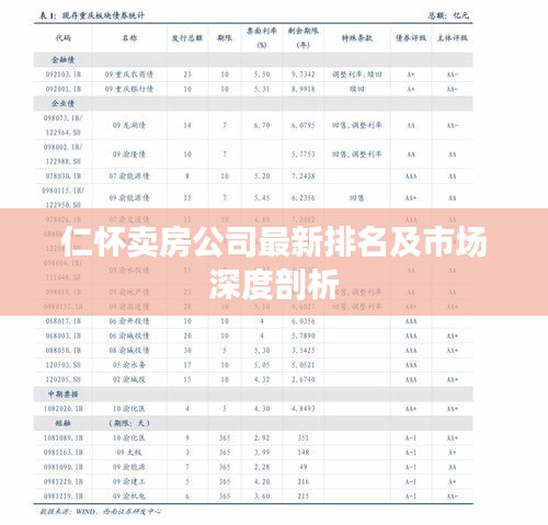 仁怀卖房公司最新排名及市场深度剖析