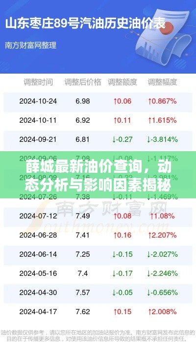 薛城最新油价查询，动态分析与影响因素揭秘