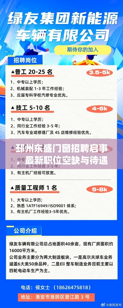 邳州东盛门窗招聘启事，最新职位空缺与待遇揭秘