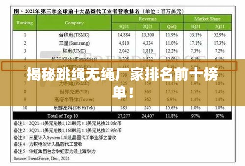 揭秘跳绳无绳厂家排名前十榜单！